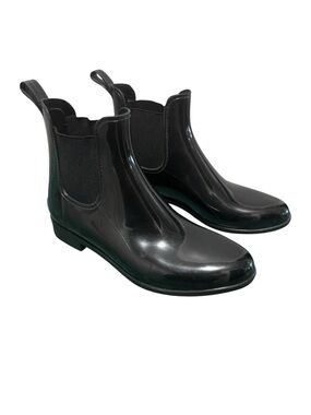 J Crew Black Chelsea Rain Boots Size 9